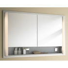 Зеркальный шкафчик с подсветкой 80см люминесцентный, с рамой Duravit Multibox LM 970603700 белый алюминий