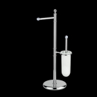 Стійка з йоржиком та тримачем туалетного паперу Bagno & Associati Piantane FS 635 51/VE Хром/Скляна Куля