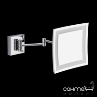 Дзеркало із трикратним захопленням та підсвічуванням LED на подвійному кронштейні Bagno & Associati Specchi SP 814 51 Хром
