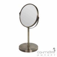 Зеркало для ванной круглое настольное (античная латунь) Trento 31337