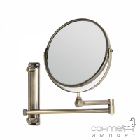 Дзеркало для ванної кімнати кругле підвісне (антична латунь) Trento 31338